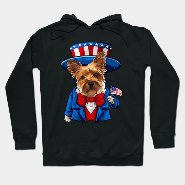 Fourth of July Yorkshire Terrier Hoodie by whyitsme